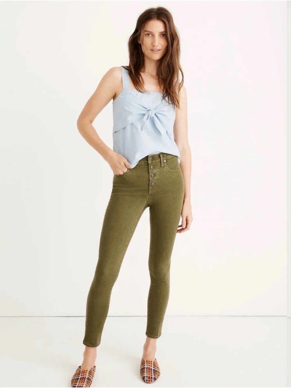 Madewell Olive Green High-Rise Jeans
